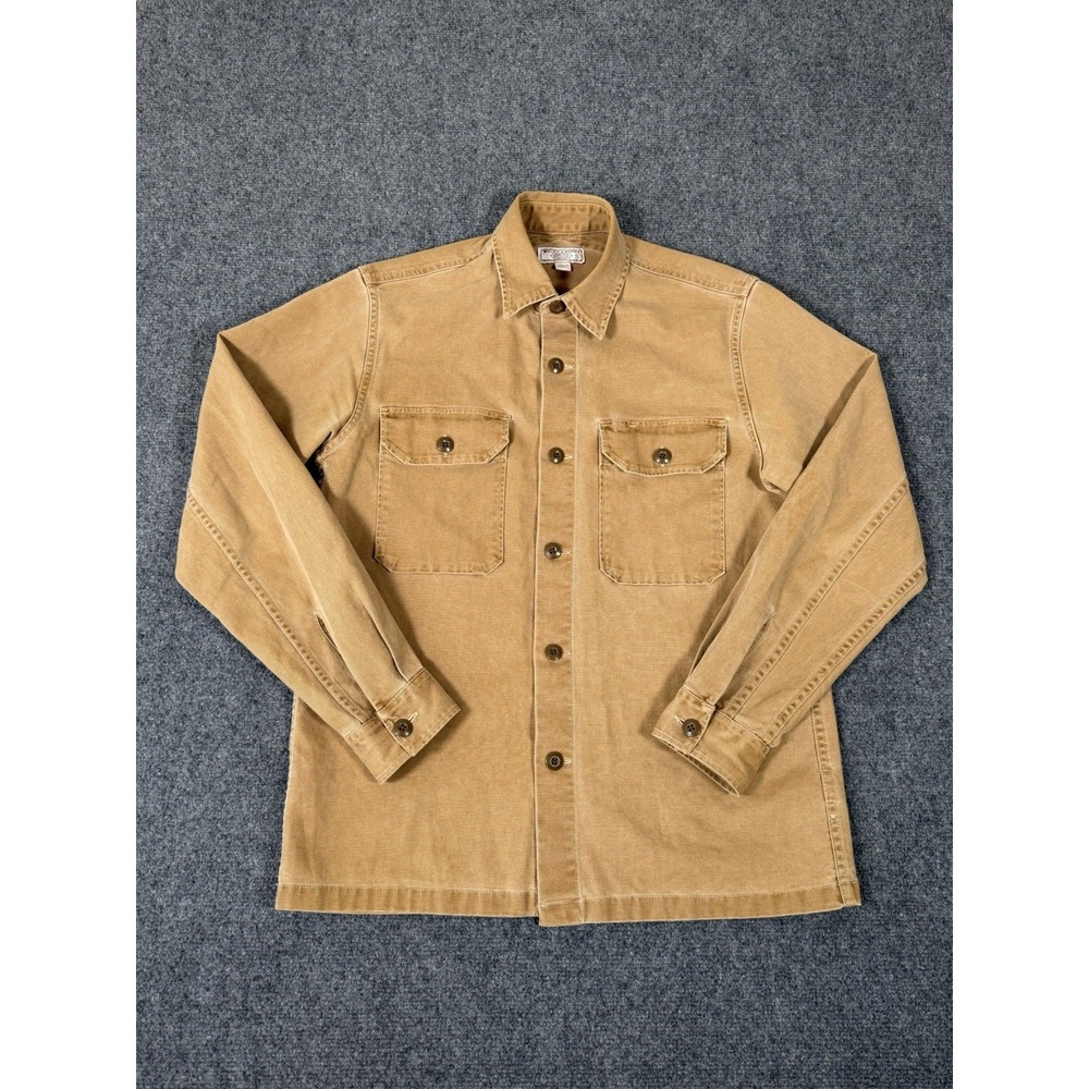 Wallace & Barnes Shirt Jacket Mens Small Brown Stretch Duck Canvas Button Up